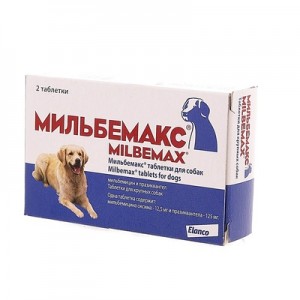 Elanco Мильбемакс антигельминтик для средних и крупных собак 2 таб.  (1 таб/10-25 кг)