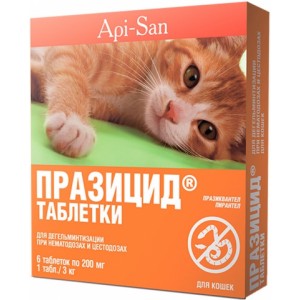 Празицид таблетки для кошек, 6таб.