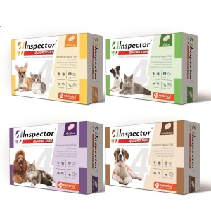 Таблетки Inspector Quadro для кошек и собак от блох и клещей весом 