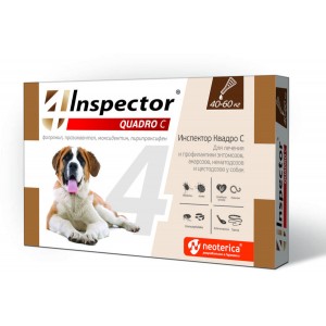 Inspector Quadro капли от внешних и внутренних паразитов для собак от 40 до 60 кг