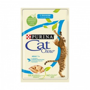 Консервы для кошек старше 1 года Purina Cat Chow Adult 1+, говядина и баклажаны в желе, пауч, 85 г