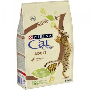 Корм Cat Chow Adult для взрослых кошекс уткой, 1,5кг