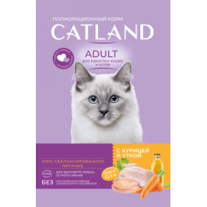 Сухой корм Catland для кошек и котов 1,3 кг С курицей и уткой