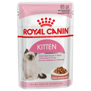 Упаковка из 12 шт Royal Canin Kitten Instinctive Мелкие кусочки в соусе для котят от 4 до 12 месяцев