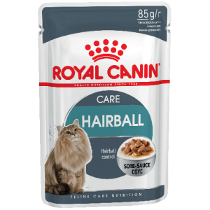 Упаковка из 12 шт Royal Canin Hairball Care (в соусе) для взрослых кошек, подверженных риску образования волосяных комочков, 85г