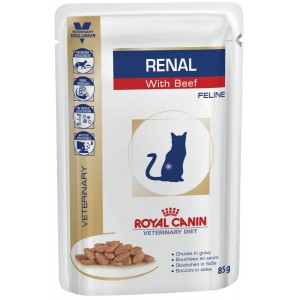 Royal Canin Renal Feline для кошек с хронической почечной недостаточностью (с говядиной), 0,085г