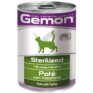 Gemon Cat Sterilised консервы для стерилизованных кошек паштет индейка 