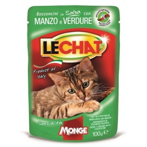Lechat Pouch паучи для кошек говядина/овощи 100г