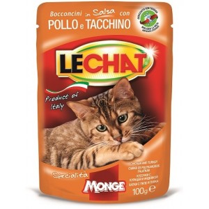 Lechat Pouch паучи для кошек курица/индейка 100г