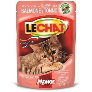 Lechat Pouch паучи для кошек тунец/лосось 100г