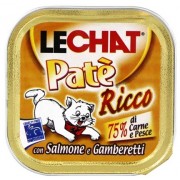 Консервы для кошек Lechat лосось и креветки 100г