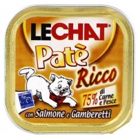 Консервы для кошек Lechat лосось и креветки 100г
