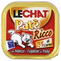 Консервы для кошек Lechat говядина и куриная печень 100г