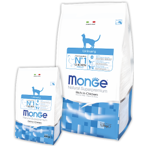 Корм для Monge Urinary Cat для профилактики мочекаменной болезни у кошек, 1,5кг
