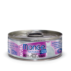 Monge Cat Natural консервы для кошек тунец с курицей и говядиной 80 г
