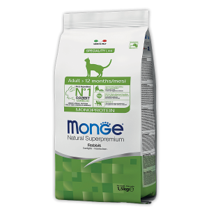 Monge Cat корм для взрослых кошек с кроликом 1,5кг
