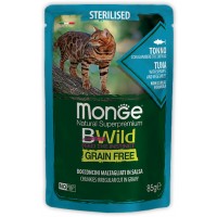 Пауч Monge BWild для стерилизованных кошек, тунец с креветками, 85г