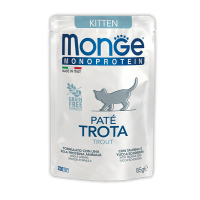 Пауч Monge монопротеиновые для котят - Только форель, 85г.