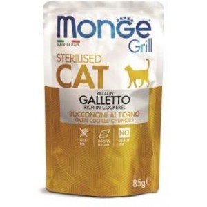 Monge Cat Grill Pouch паучи для стерилизованных кошек итальянская курица 85г