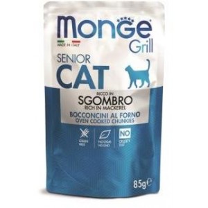 Monge Cat Grill Pouch пауч для пожилых кошек эквадорская макрель 85г