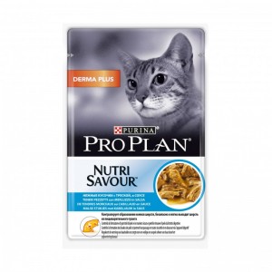 Консервы Purina Pro Plan для кошек с чувствительной кожей, треска в соусе, пауч, 85 г