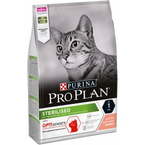 Сухой корм Pro Plan® для стерилизованных кошек и кастрированных котов (для поддержания органов чувств), с лососем, Пакет, 3 кг