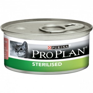 Консервы Purina Pro Plan для стерилизованных кошек и кастрированных котов, лосось и тунец, банка, 85 г