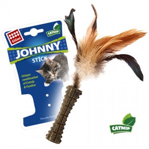 GiGwi игрушка для кошек Johnny Stick прессованная мята перо с одной стороны