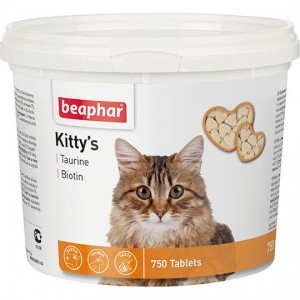 Витамины Beaphar Kitty's+Taurine+Biotine с биотином и таурином для кошек, 750табл