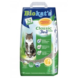 BIOKAT'S CLASSIC FRESH наполнитель комкующийся c ароматизатором 10 л (10 кг)