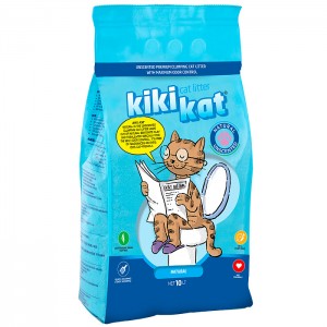 Бентонитовый наполнитель для кошачьего туалета "KikiKat" супер-белый комкующийся  5 л (4,35кг)