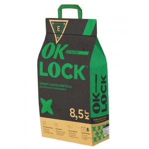 Растительный комкующийся наполнитель Ok-Lock для кошачьего туалета 8,5кг