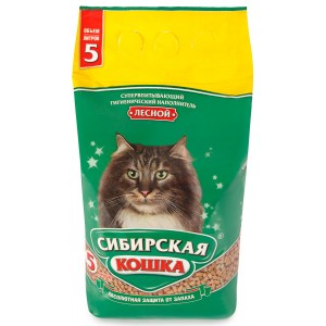 Наполнитель "Сибирская кошка" Лесной древесные гранулы