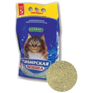 Наполнитель "Сибирская кошка" Супер комкующийся, 10кг