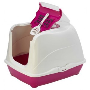 Moderna Flip Cat био-туалет 50x39x37h см с совком, розовый