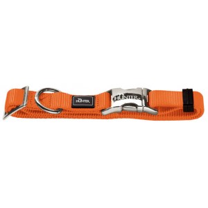 Ошейник для собак Hunter ALU-Strong M, нейлоновый с металлической застежкой, оранжевый, 40-55см*20мм