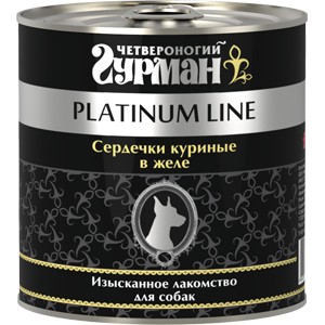  Четвероногий Гурман Platinum line Сердечки куриные в желе для собак 240 г