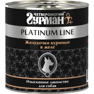  Четвероногий Гурман Platinum line Желудочки куриные в желе для собак 240 г
