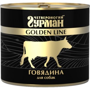 Четвероногий Гурман Golden line Говядина натуральная в желе для собак 500 г