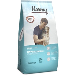 Гипоаллергенный сухой корм для собак Karmy HYPOALLERGENIC MINI для собак мелких пород, склонных к пищевой аллергии - ягненок.10кг