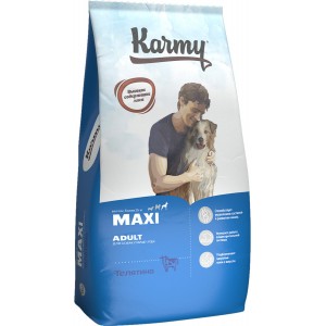 Сухой корм Karmy для собак крупных пород (более 25 кг) старше 1 года, телятина с рисом, 14кг