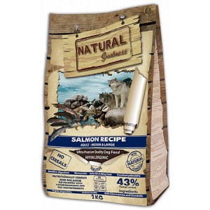 Natural Greatness Salmon Recipe Medium & Large с лососем, для собак средних и крупных пород с чувствительным пищеварением, 12 кг