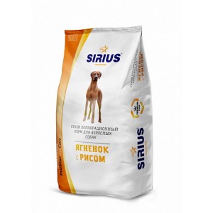 Sirius корм для взрослых собак с ягненком и рисом, 3 кг