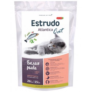 PORCELAN Estrudo Atlantica Cat (Белая рыбка). Корм сухой полнорационный для кошек из рыбы. Для кошек с чувствительным пищеварением. 1,5кг
