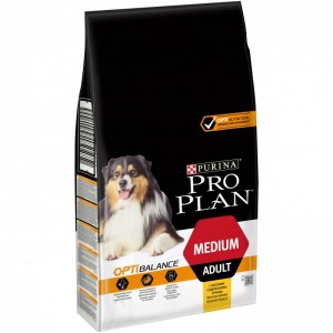 Сухой корм Purina Pro Plan для взрослых собак средних пород, курица с рисом