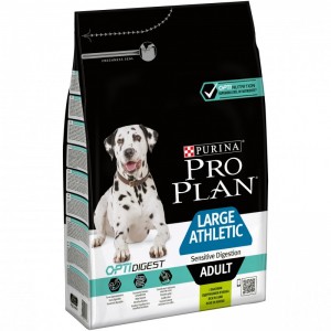 Сухой корм Purina Pro Plan для собак крупных пород с атлетическим телосложением с чувствительным пищеварением, ягнёнок, пакет, 14 кг