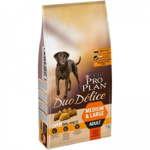 Сухой корм Purina Pro Plan Duo Delice для взрослых собак крупных пород, говядина с рисом, пакет, 10 кг