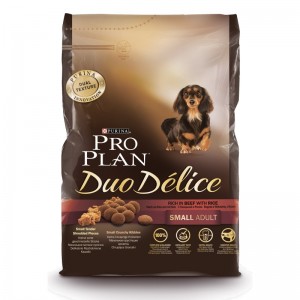 Сухой корм Purina Pro Plan Duo Delice для взрослых собак мелких и карликовых пород, говядина с рисом, пакет, 2,5кг