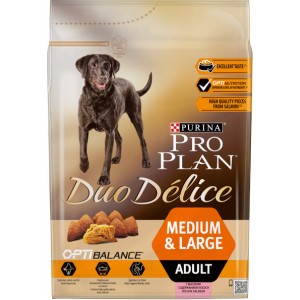 Сухой корм Purina Pro Plan Duo Delice для взрослых собак крупных пород, лосось с рисом, пакет, 10 кг