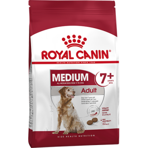 Корм Royal Canin Medium Adult 7+ для взрослых собак средних размеров: 11-25 кг, 7-10 лет, 4кг